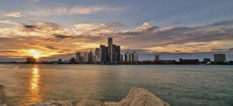 An aerial view of Detroit.