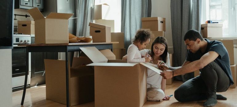 A family preparing for relocation