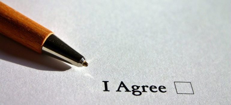 A pen on a paper of agreement