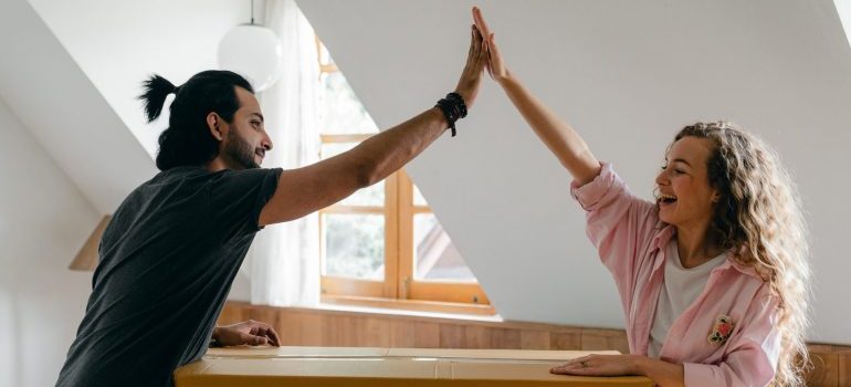 A couple during a move.