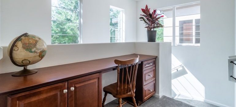 wooden furniture with the drawers