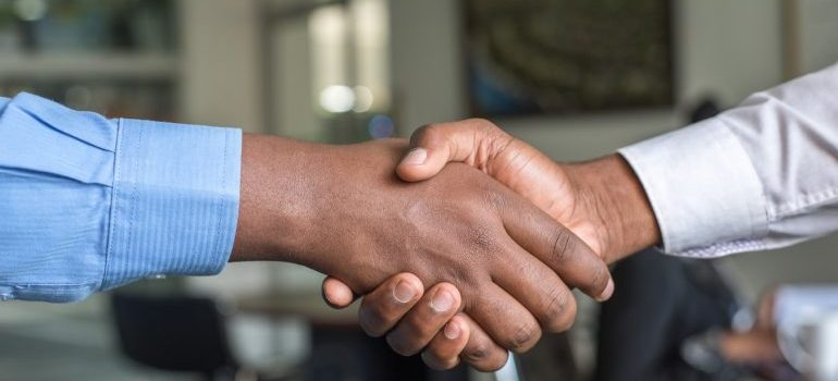 Two men shaking hands