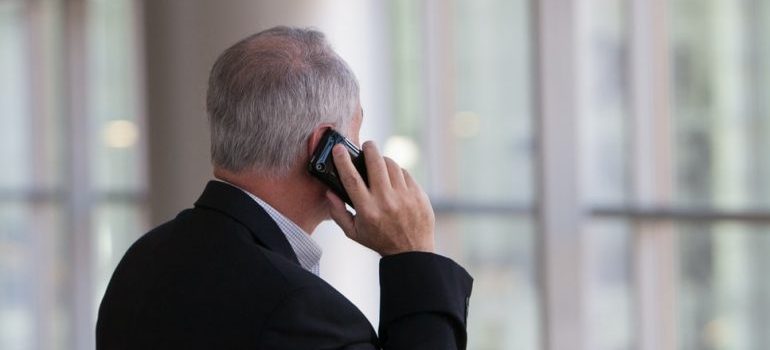 A man talking on the phone